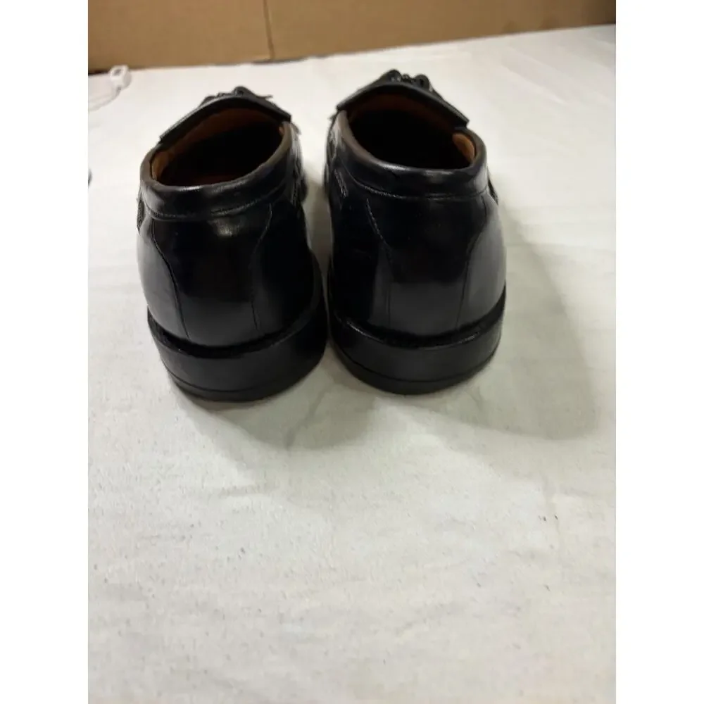 VTG Allen Edmonds Cody Black Woven Leather Tassel Loafers Men’s US 9